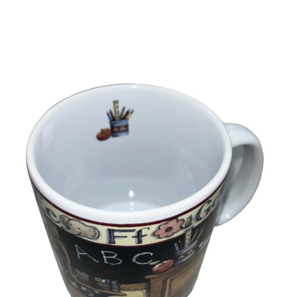 Vintage Lang and Wise All Checked Out ABC Coffee Mug Teachers Gift Susan Winger - Picture 5 of 6